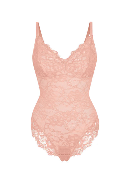 Feelingirl Lace V Neck Full Bodysuit