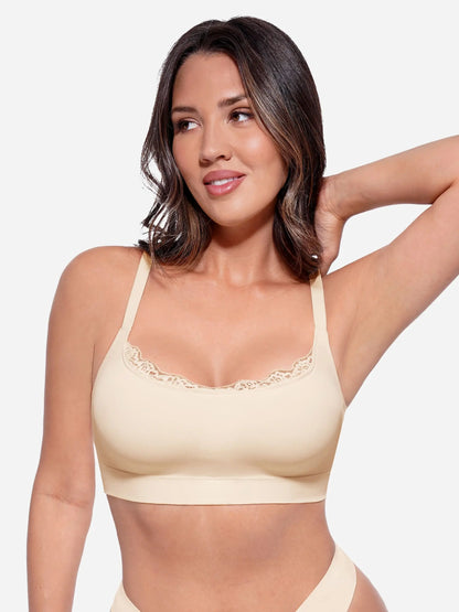 Feelingirl No Underwire Seamless Lace Everyday Bra