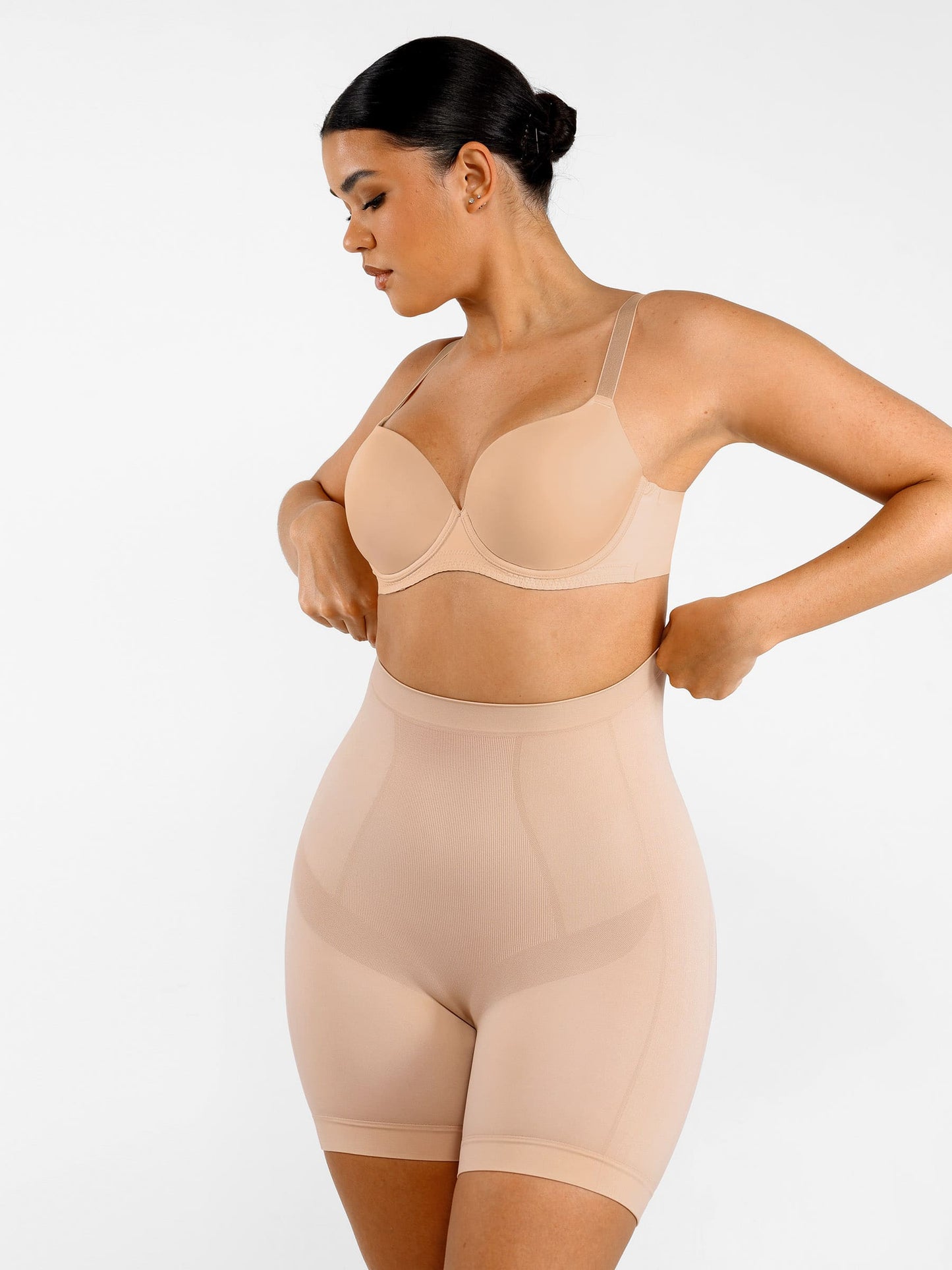 Feelingirl Seamless Comfort Mid Waist Tummy Control Panties Shaping Shorts