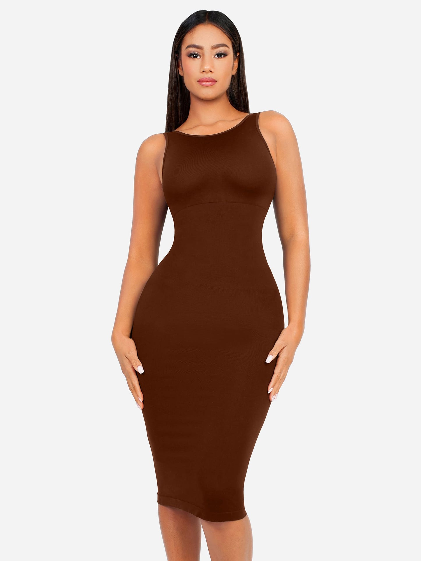 Feelingirl Seamless Eco-Friendly Large U-Back Shaper Dress with Built-In Bra