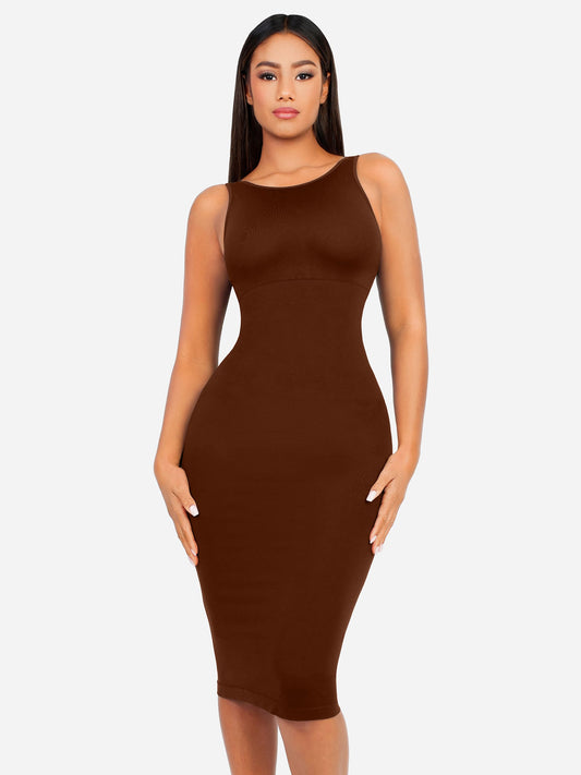 Feelingirl Seamless Eco-Friendly Large U-Back Shaper Dress with Built-In Bra