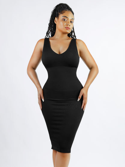 Feelingirl Seamless Eco-Friendly V-Neck Padded Shaping Dress [BOGO]
