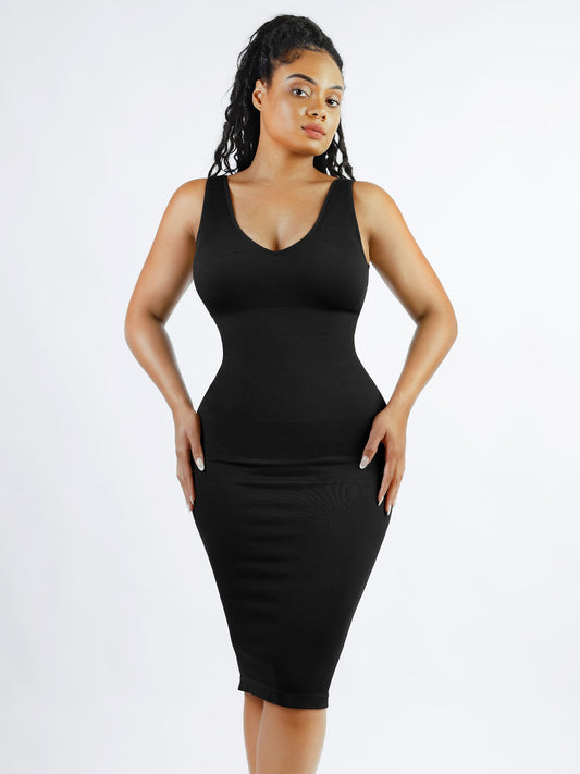 Feelingirl Seamless Eco-Friendly V-Neck Padded Shaping Dress [BOGO]