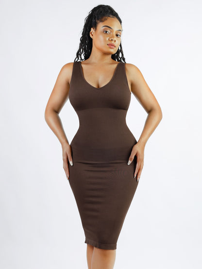 Feelingirl Seamless Eco-Friendly V-Neck Padded Shaping Dress [BOGO]