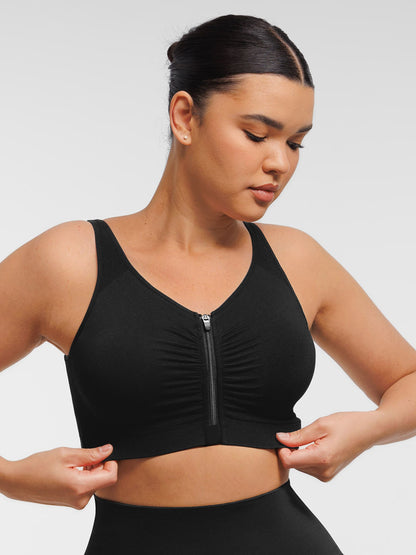 Feelingirl Seamless Front-Opening Zipper Bra