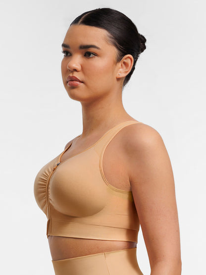Feelingirl Seamless Front-Opening Zipper Bra