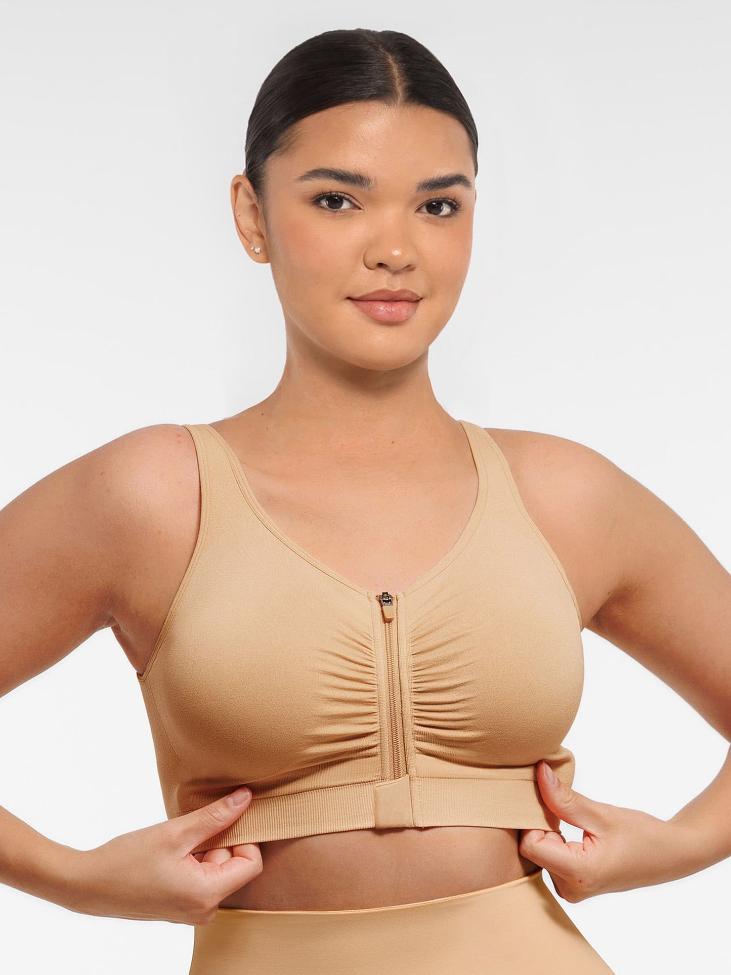 Feelingirl Seamless Front-Opening Zipper Bra