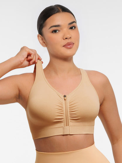 Feelingirl Seamless Front-Opening Zipper Bra