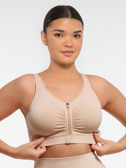 Feelingirl Seamless Front-Opening Zipper Bra