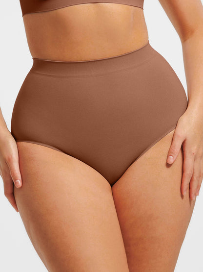 Feelingirl Seamless High-Waist Tummy Control Antibacterial Peach Hip Brief
