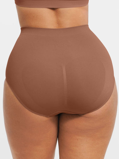 Feelingirl Seamless High-Waist Tummy Control Antibacterial Peach Hip Brief