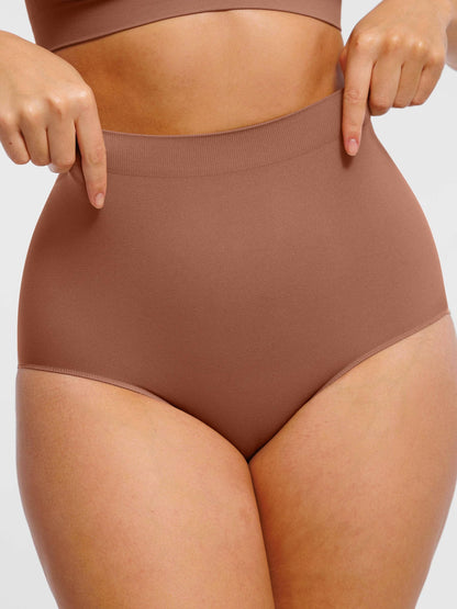 Feelingirl Seamless High-Waist Tummy Control Antibacterial Peach Hip Brief