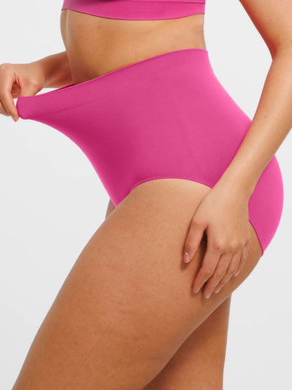 Feelingirl Seamless High-Waist Tummy Control Antibacterial Peach Hip Brief