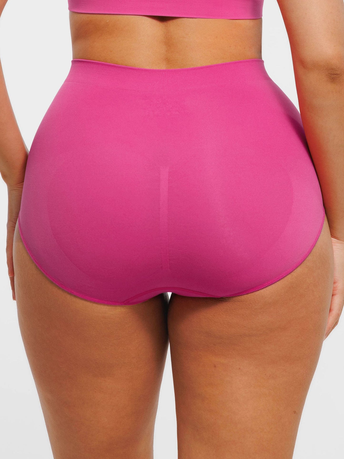 Feelingirl Seamless High-Waist Tummy Control Antibacterial Peach Hip Brief