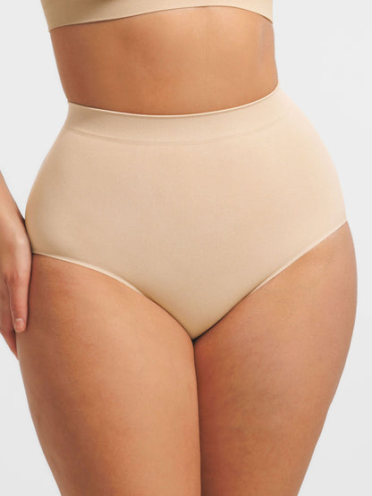 Feelingirl Seamless High-Waist Tummy Control Antibacterial Peach Hip Brief