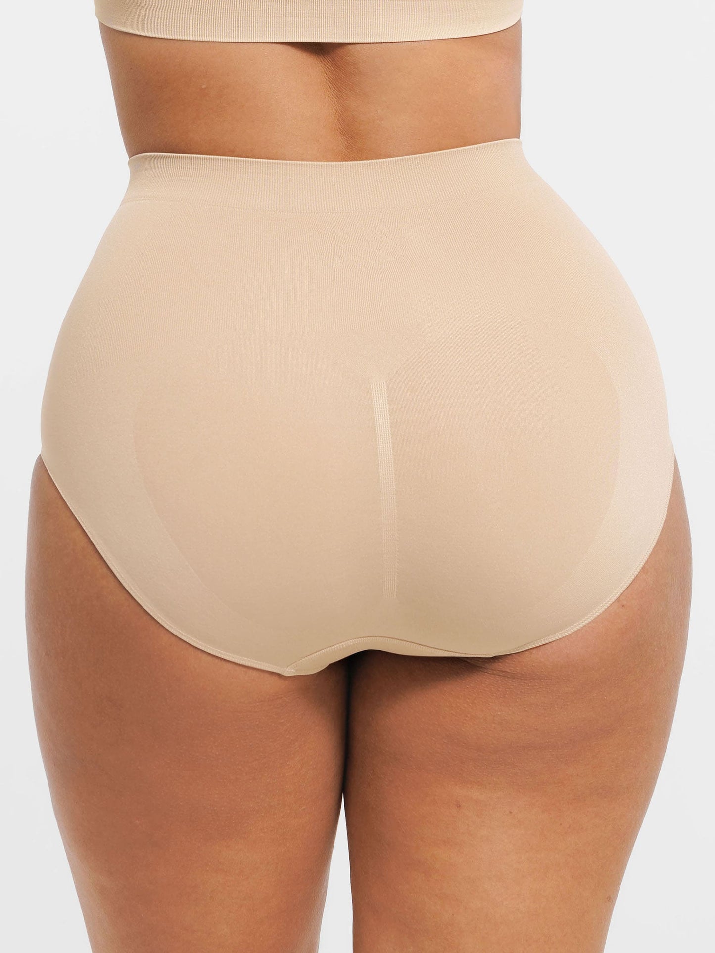 Feelingirl Seamless High-Waist Tummy Control Antibacterial Peach Hip Brief