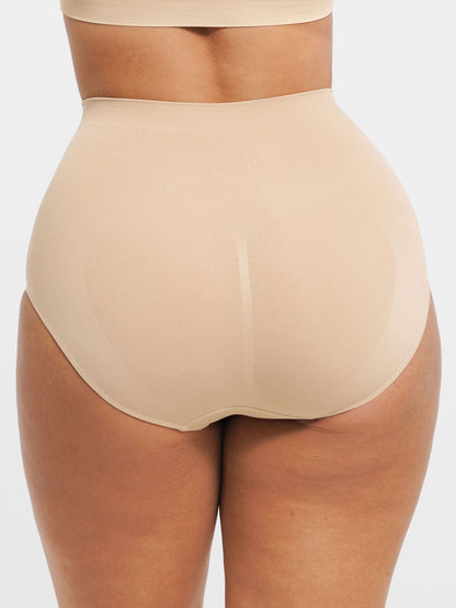 Feelingirl Seamless High-Waist Tummy Control Antibacterial Peach Hip Brief