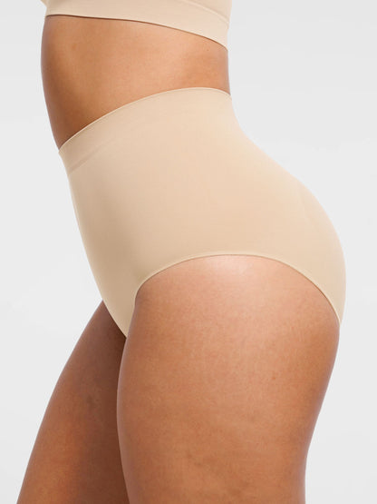 Feelingirl Seamless High-Waist Tummy Control Antibacterial Peach Hip Brief