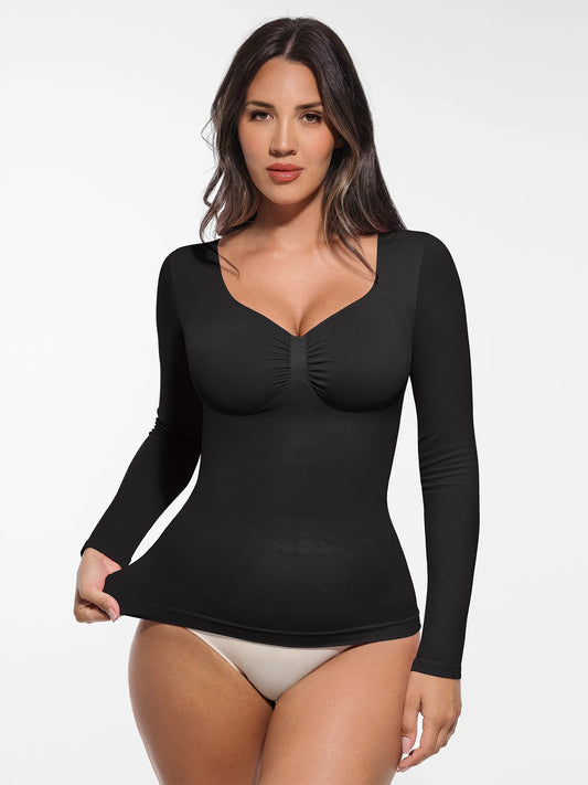 Feelingirl Seamless Long-Sleeve Everyday Shaper Top