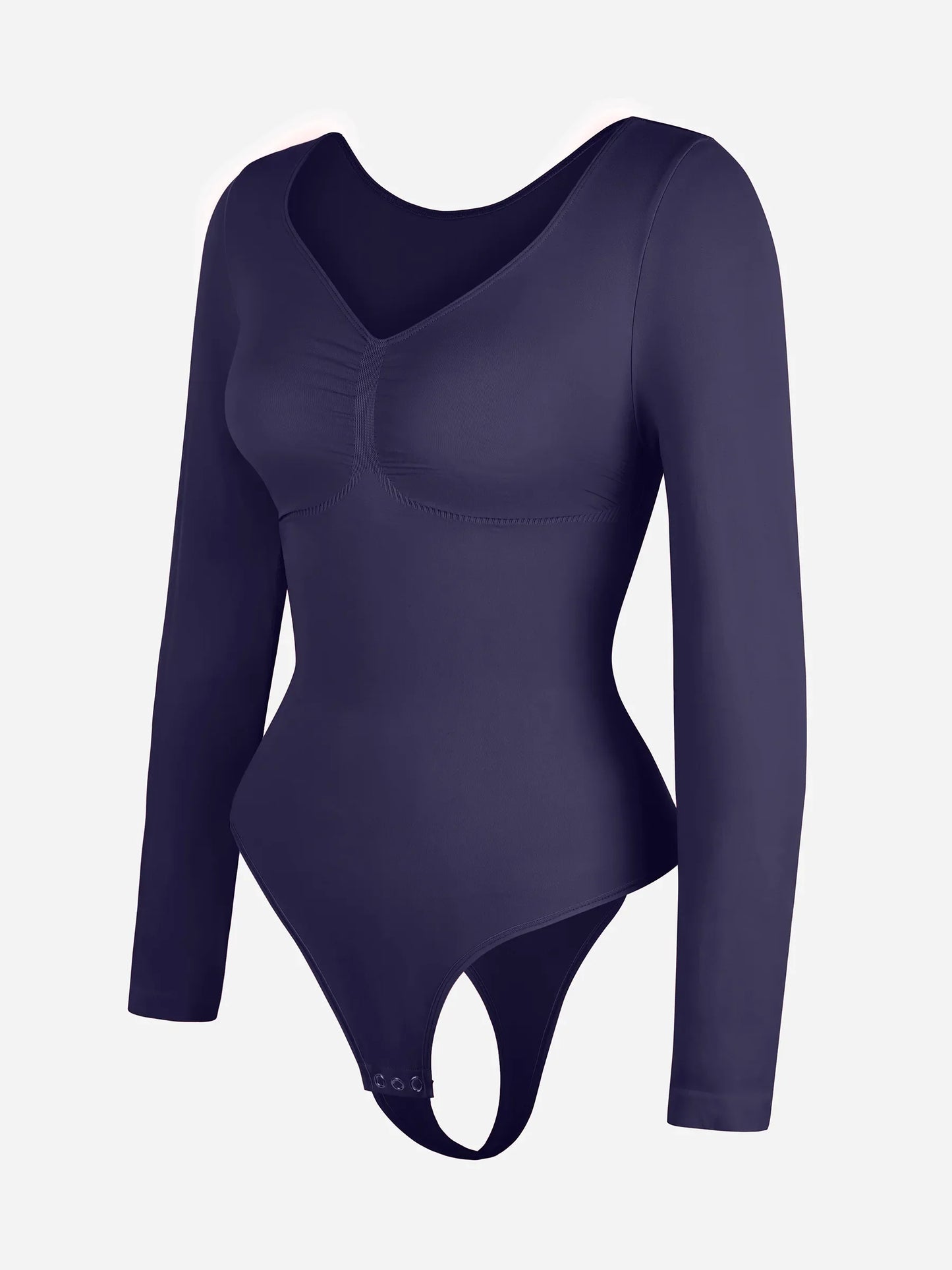 Feelingirl Seamless Long Sleeve Tummy Control Thong Bodysuit