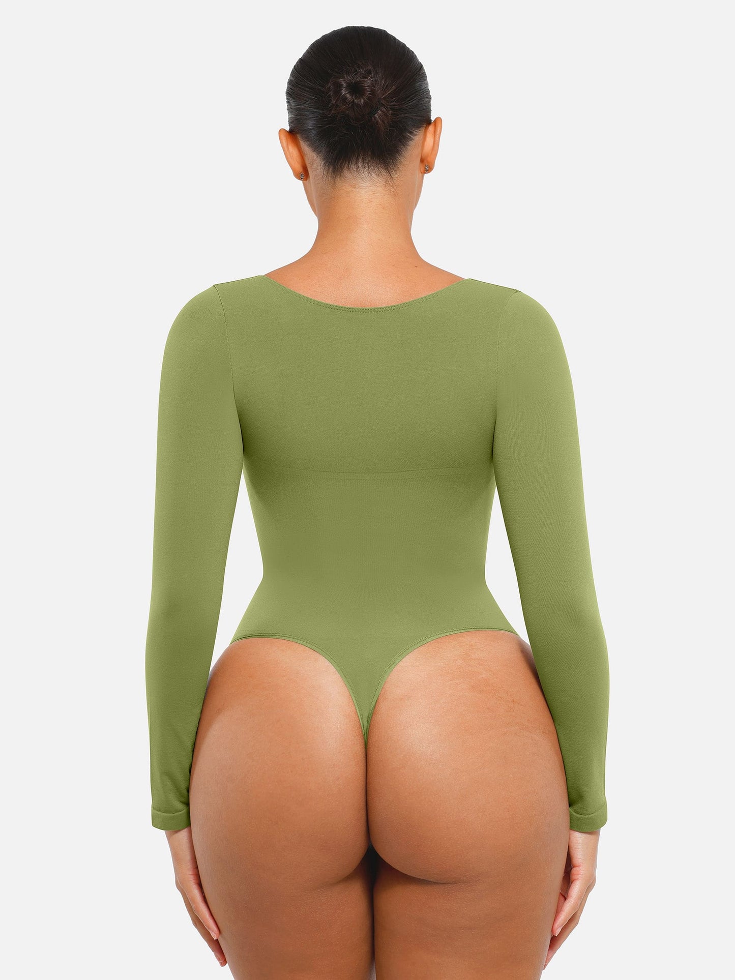 Feelingirl Seamless Long Sleeve Tummy Control Thong Bodysuit