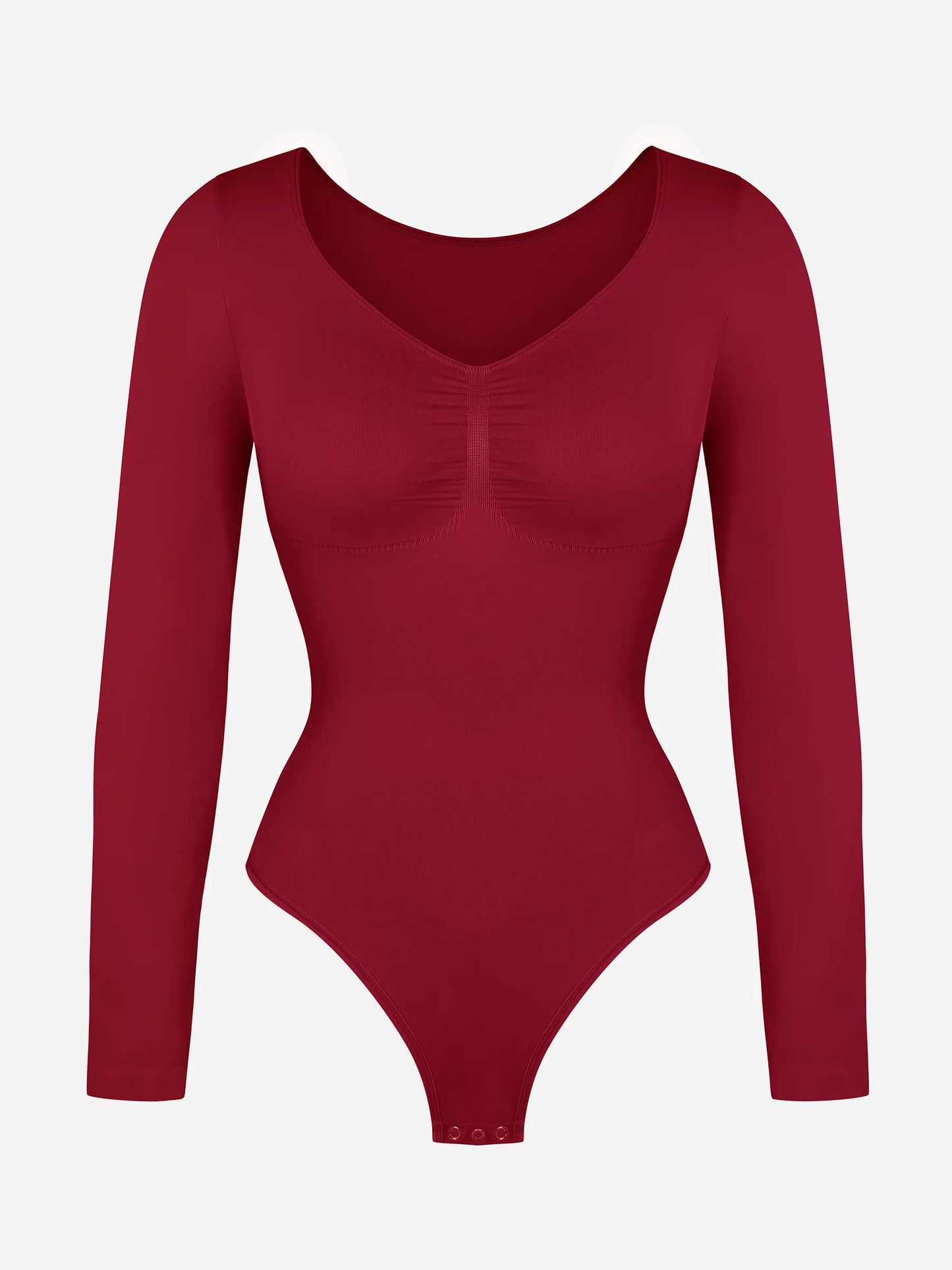 Feelingirl Seamless Long Sleeve Tummy Control Thong Bodysuit