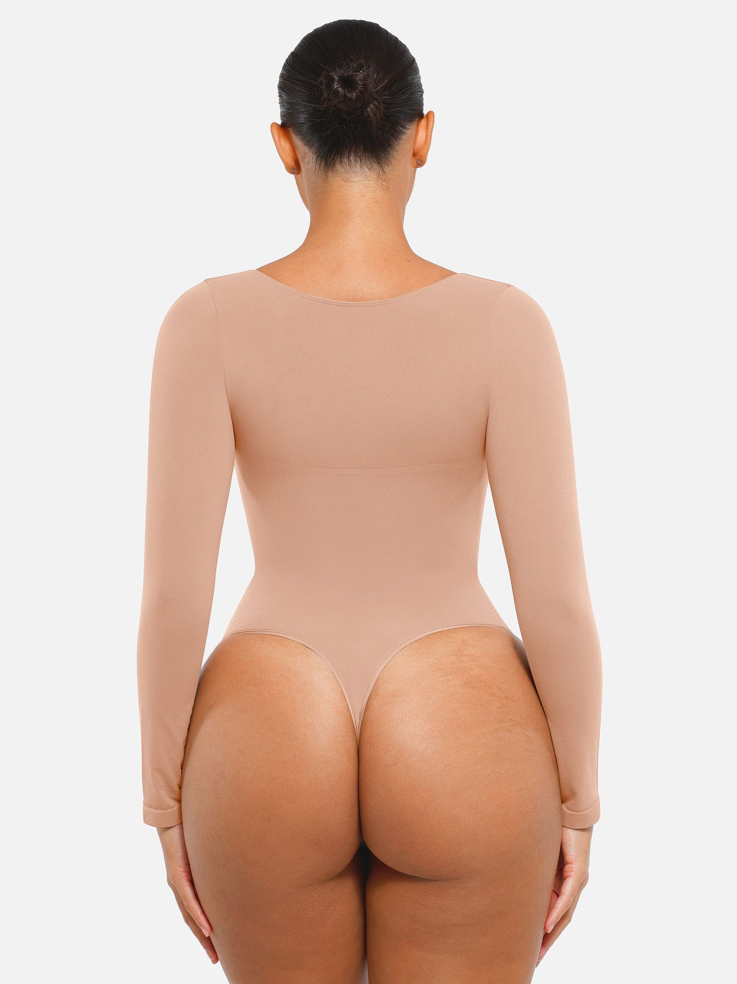 Feelingirl Seamless Long Sleeve Tummy Control Thong Bodysuit