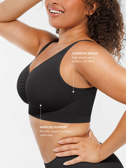 Feelingirl No Underwire Wide Straps Everyday Bra Bundle