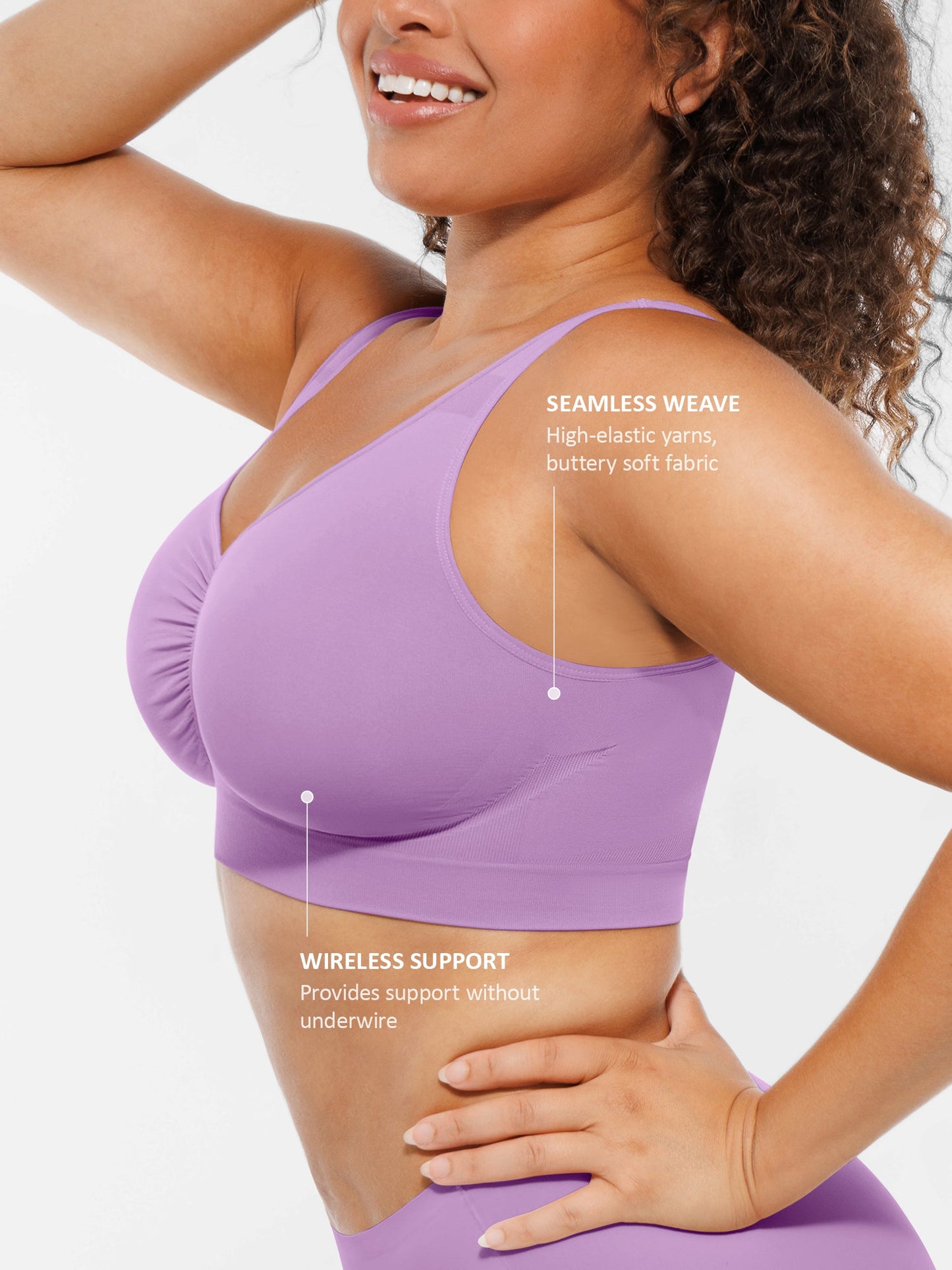 Feelingirl Seamless No Underwire Full Coverage Bra