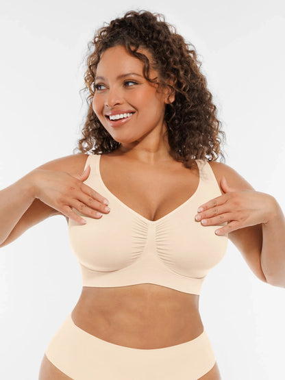 Feelingirl No Underwire Wide Straps Everyday Bra Bundle