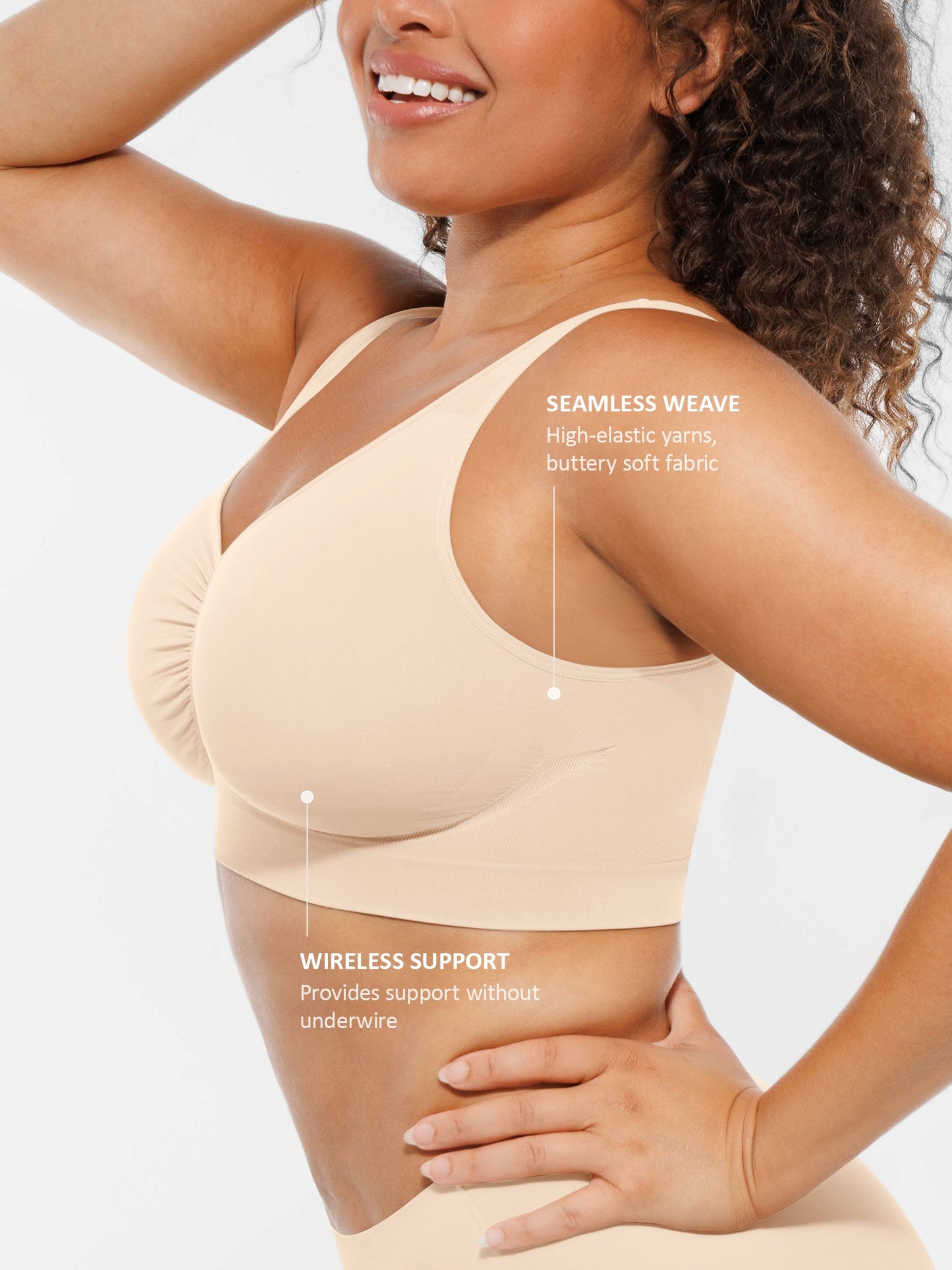 Feelingirl No Underwire Wide Straps Everyday Bra Bundle