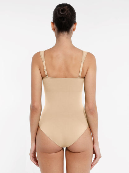 Feelingirl Seamless Sculpting Diamond Neck Thong Bodysuit