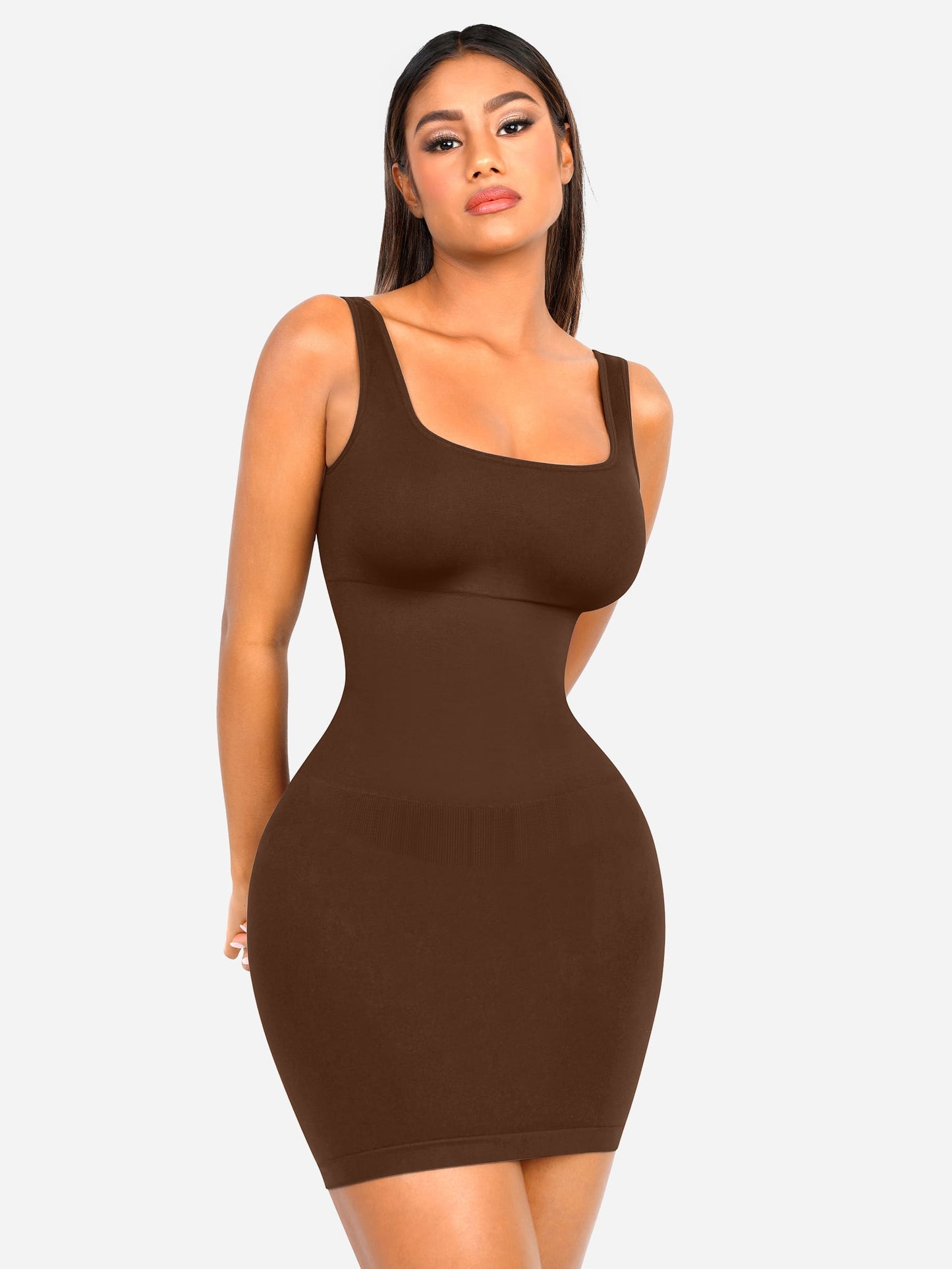 Feelingirl Seamless Square Neck Shaping Dress