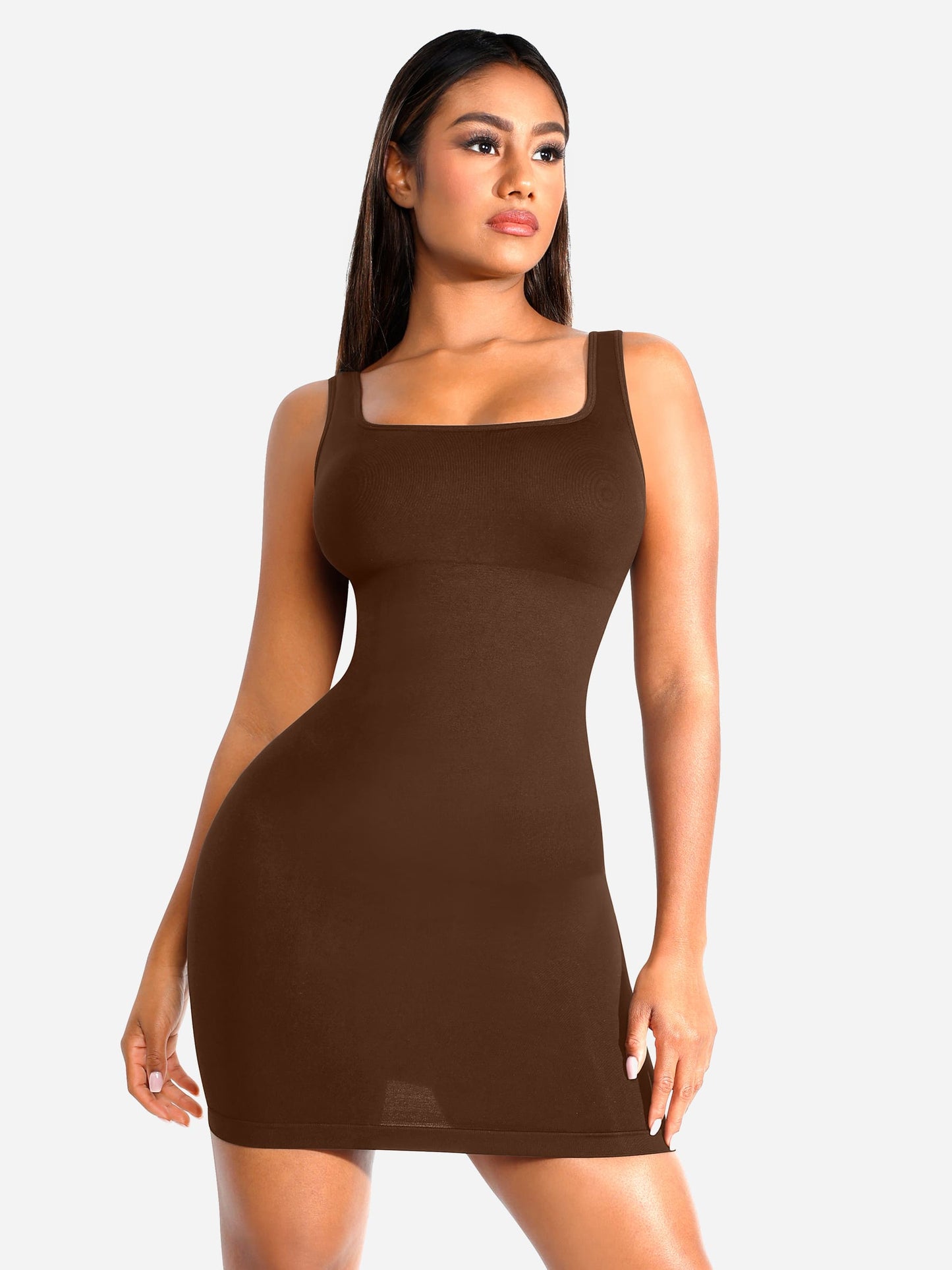 Feelingirl Seamless Square Neck Shaping Dress