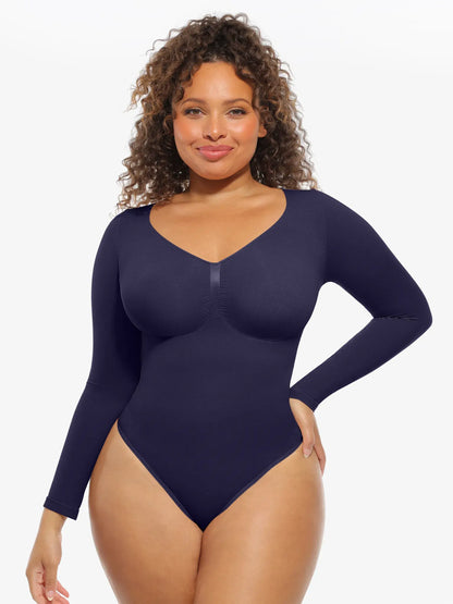 Feelingirl Seamless Supportive Long Sleeve Tummy Control Bodysuit