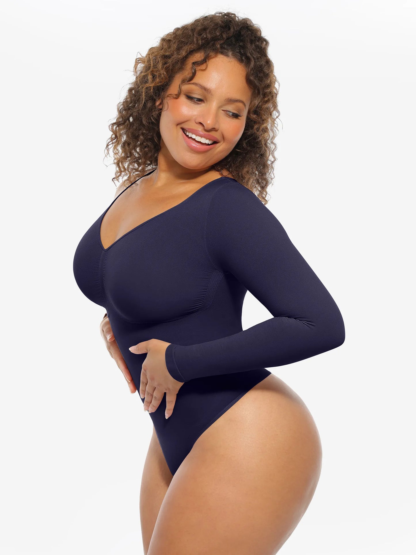 Feelingirl Seamless Supportive Long Sleeve Tummy Control Bodysuit