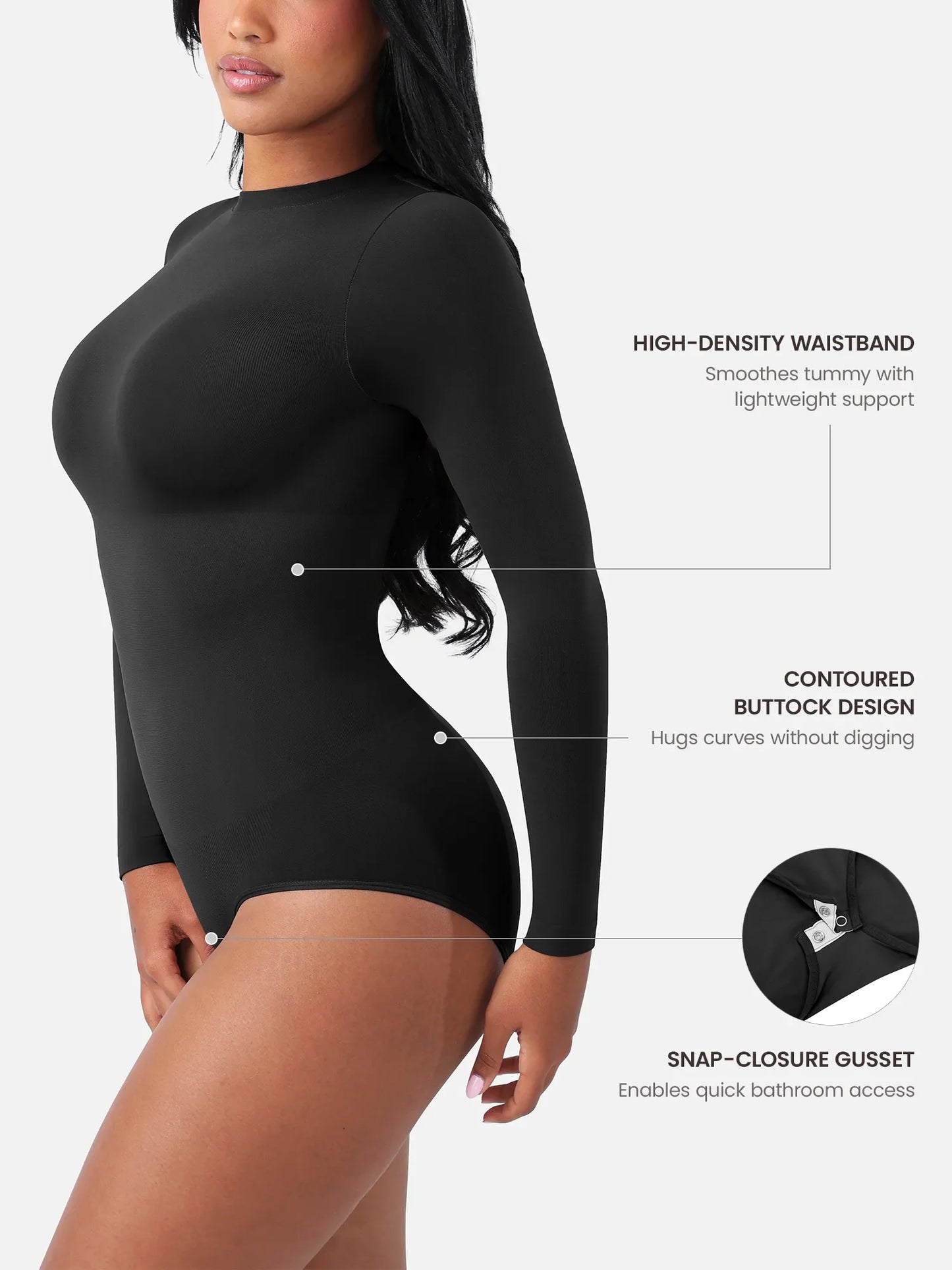 Feelingirl Seamless Ultra-Soft Crew Neck Bodysuit