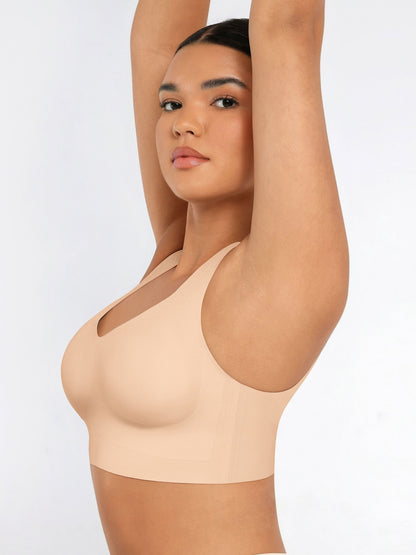 Feelingirl Seamless V Neck Comfort Fit Everyday Bra