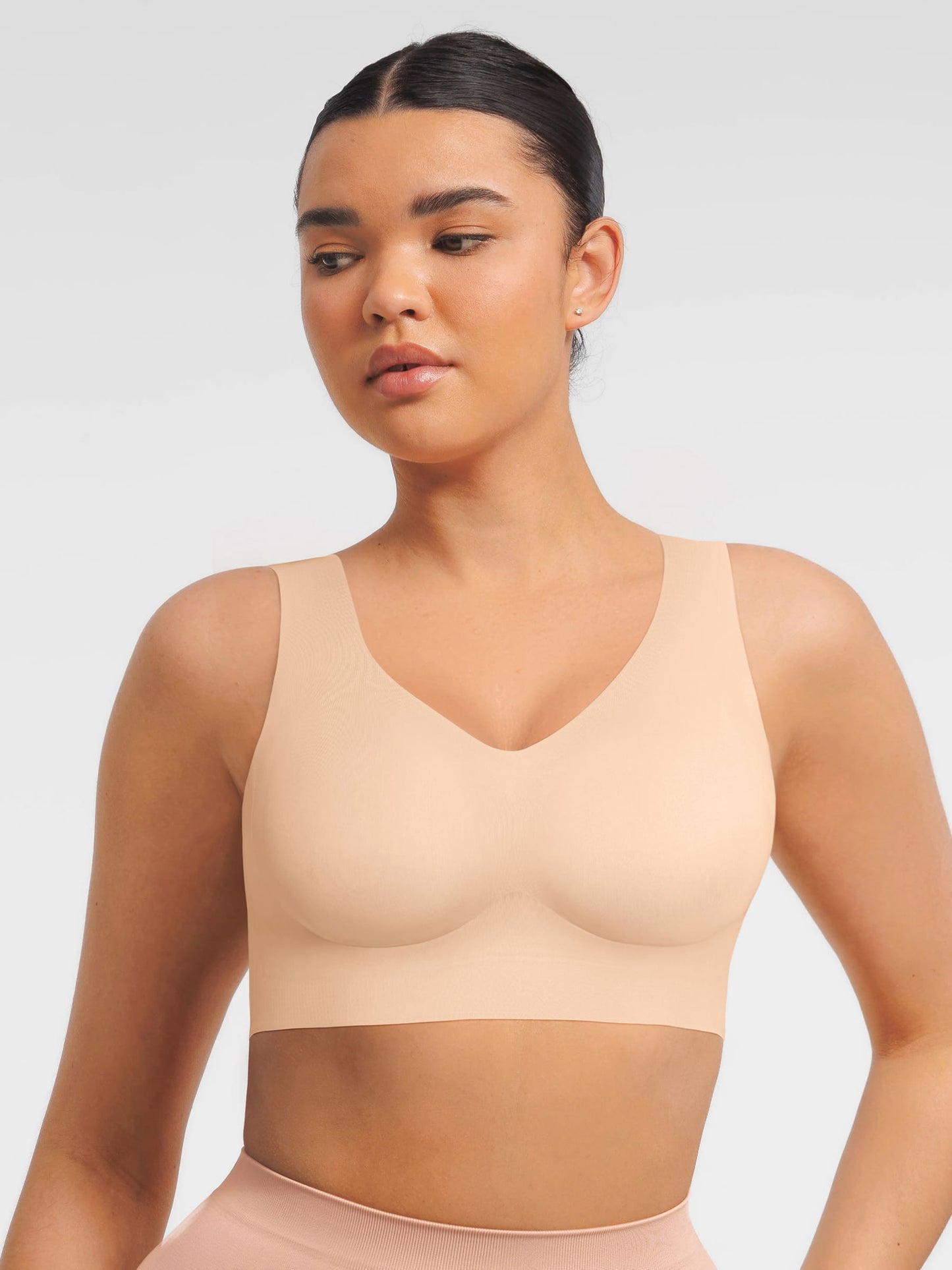 Feelingirl Seamless V Neck Comfort Fit Everyday Bra