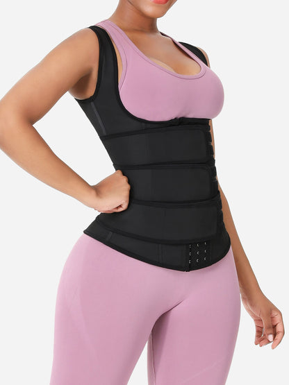 Feelingirl Triple Belt Rubber Vest Sport Girdle Waist Trainer
