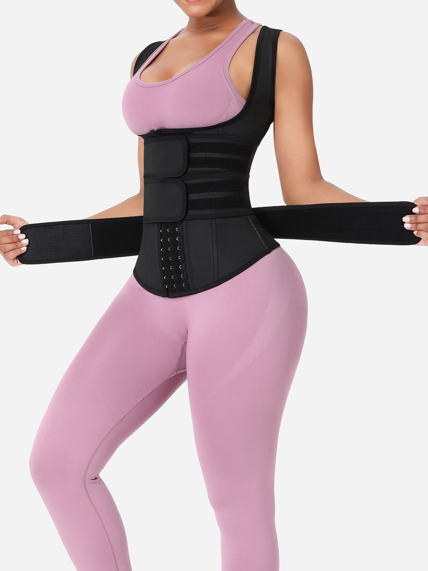 Feelingirl Triple Belt Rubber Vest Sport Girdle Waist Trainer
