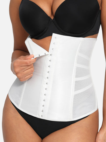 Feelingirl Waist Trainer for Women – Mesh Corset Body Shaper with Steel Bones