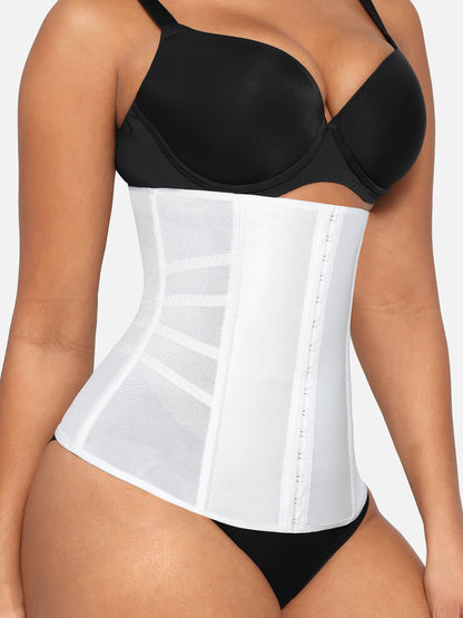 Feelingirl Waist Trainer for Women – Mesh Corset Body Shaper with Steel Bones