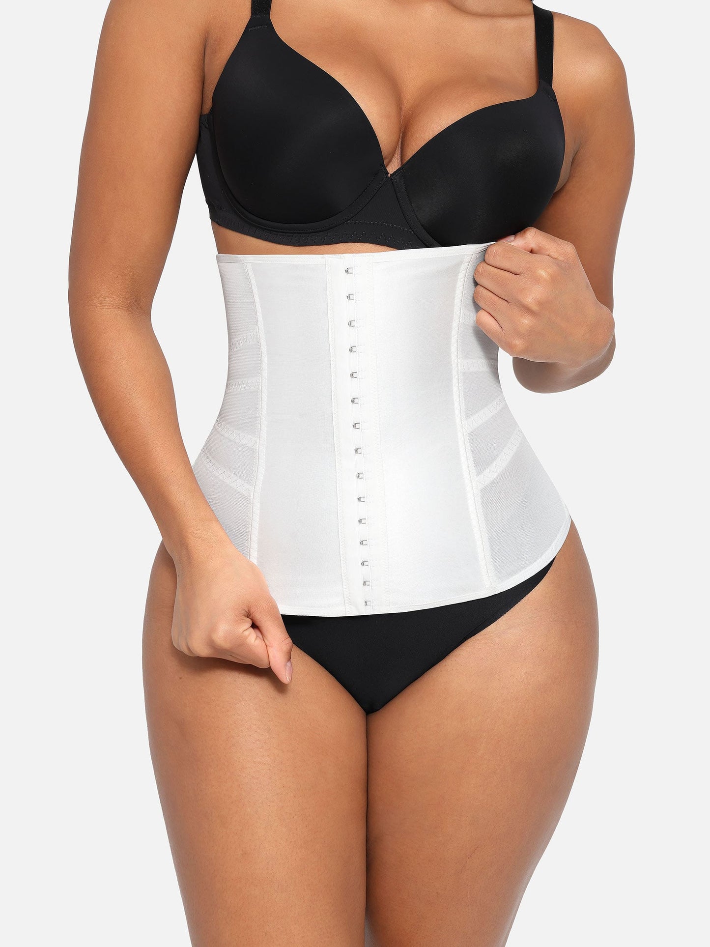 Feelingirl Waist Trainer for Women – Mesh Corset Body Shaper with Steel Bones
