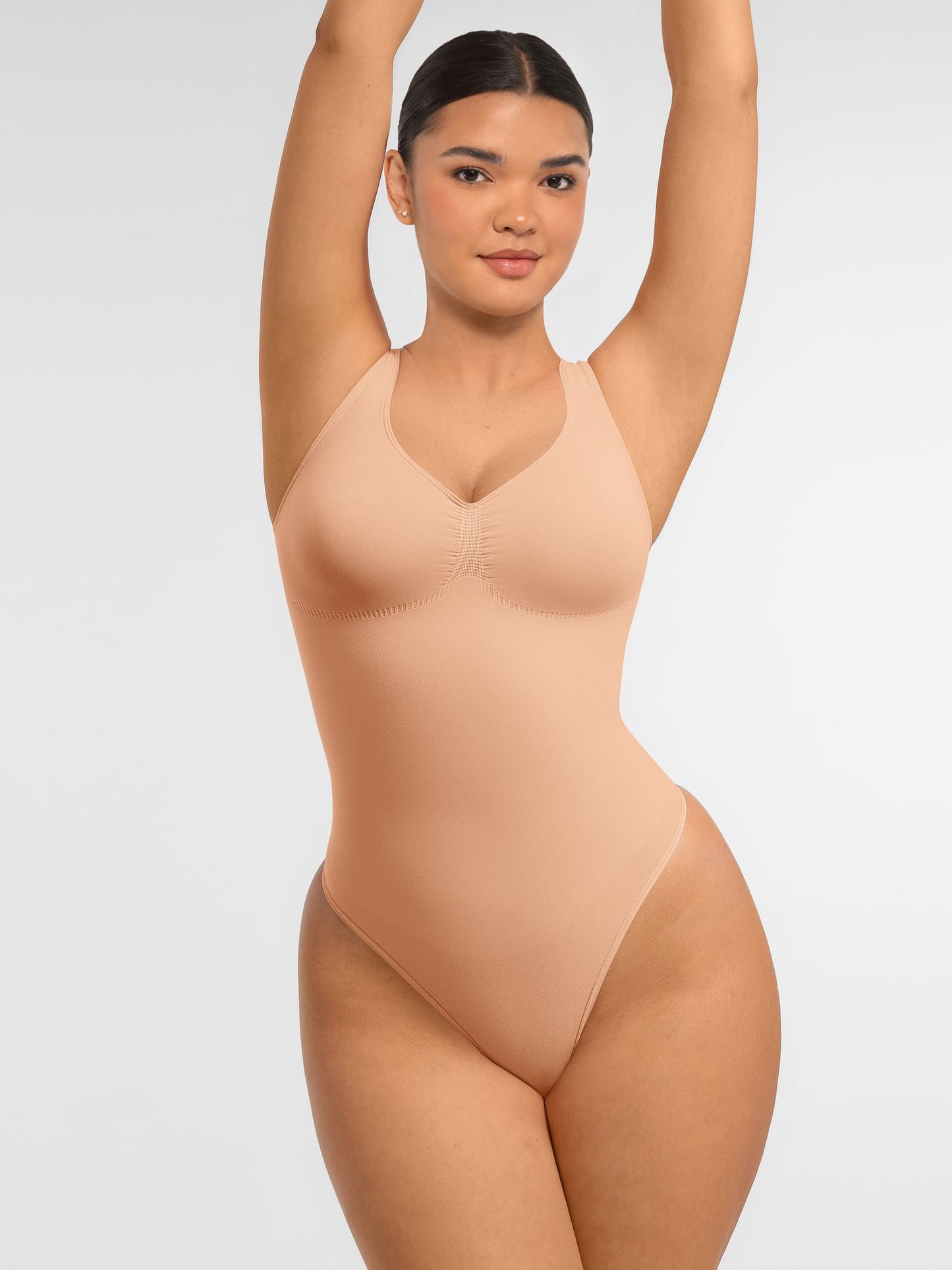 Feelingirl Tummy Control Seamless Wide Strap Bodysuit