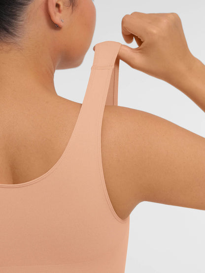 Feelingirl Tummy Control Seamless Wide Strap Bodysuit