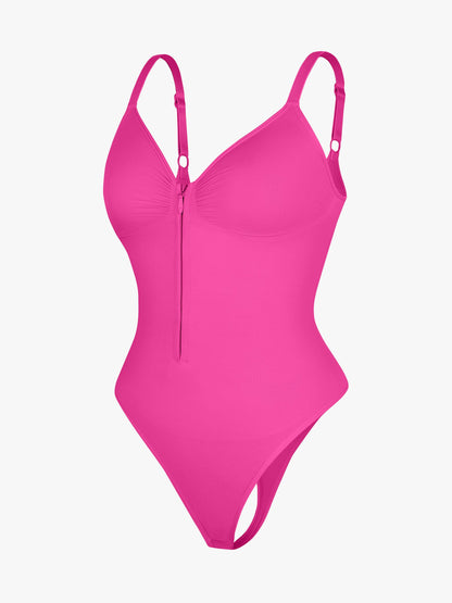 Feelingirl Seamless Tummy Control Zipper Sculpt and Support Bodysuit