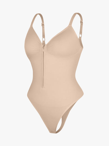 Feelingirl Seamless Tummy Control Zipper Sculpt and Support Bodysuit