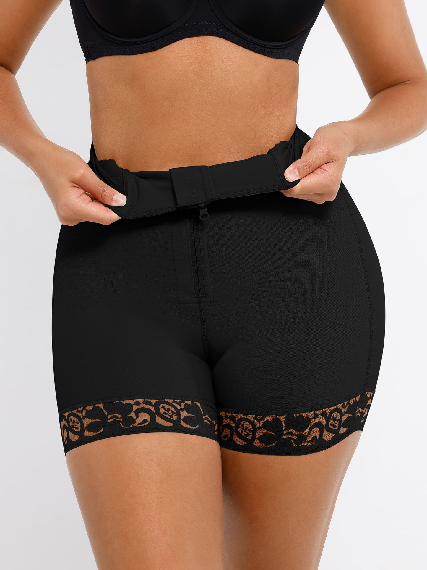 Feelingirl Tummy Control Shaping Shorts Butt Lifter with Clasps and Zipper