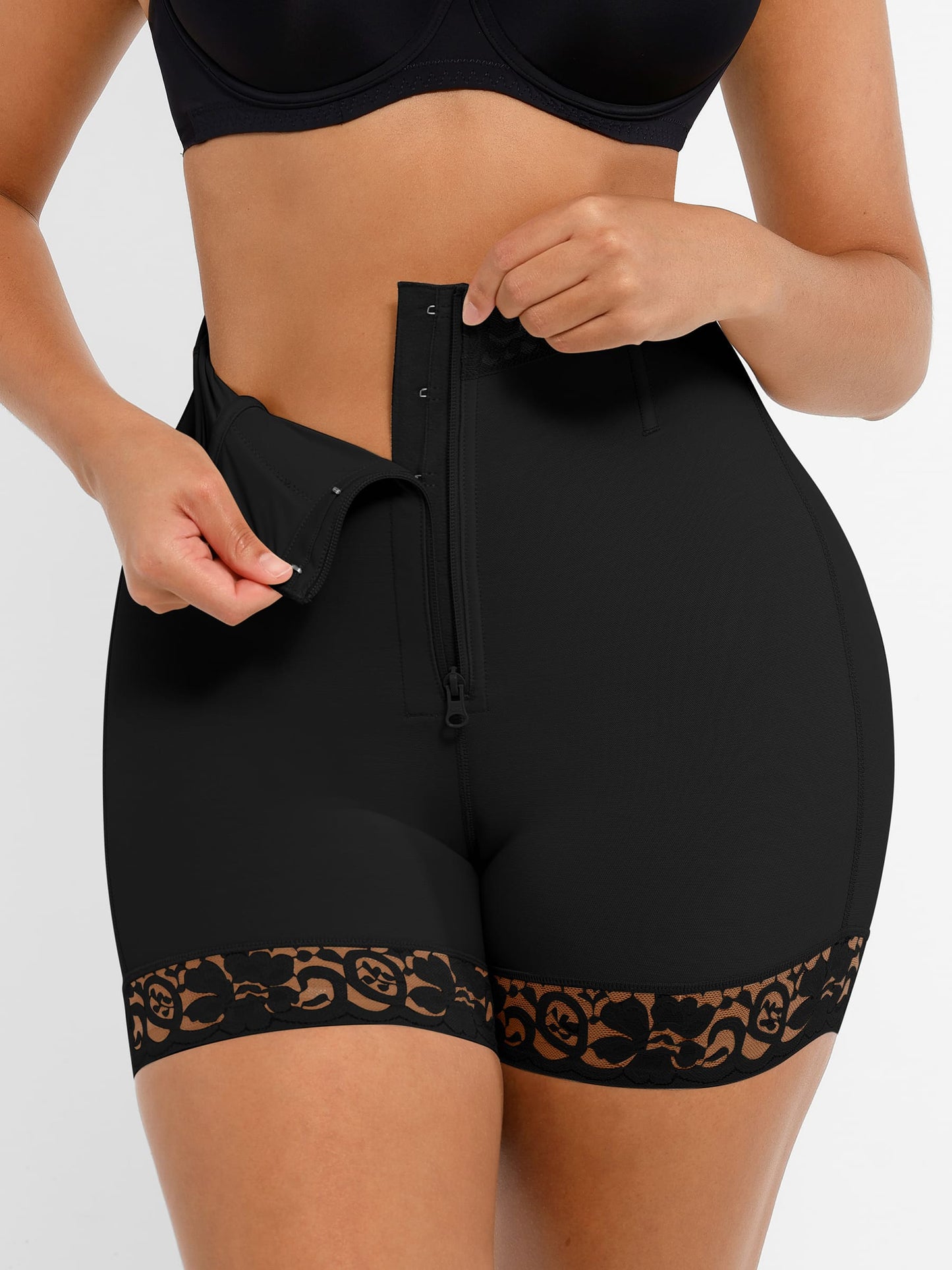 Feelingirl Tummy Control Shaping Shorts Butt Lifter with Clasps and Zipper